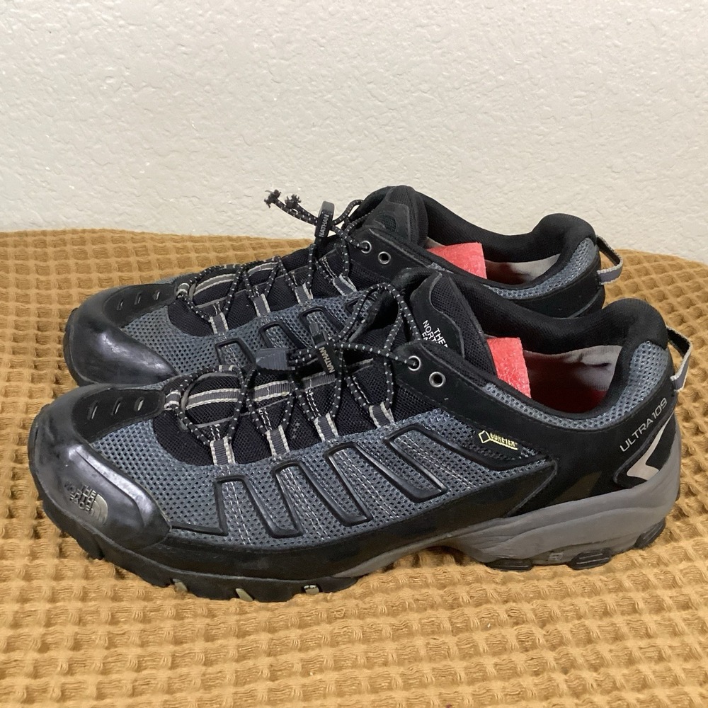 The North Face Mens Ultra 109 GTX Trail Running Shoes Sz 12 TNF Black Dark Gray